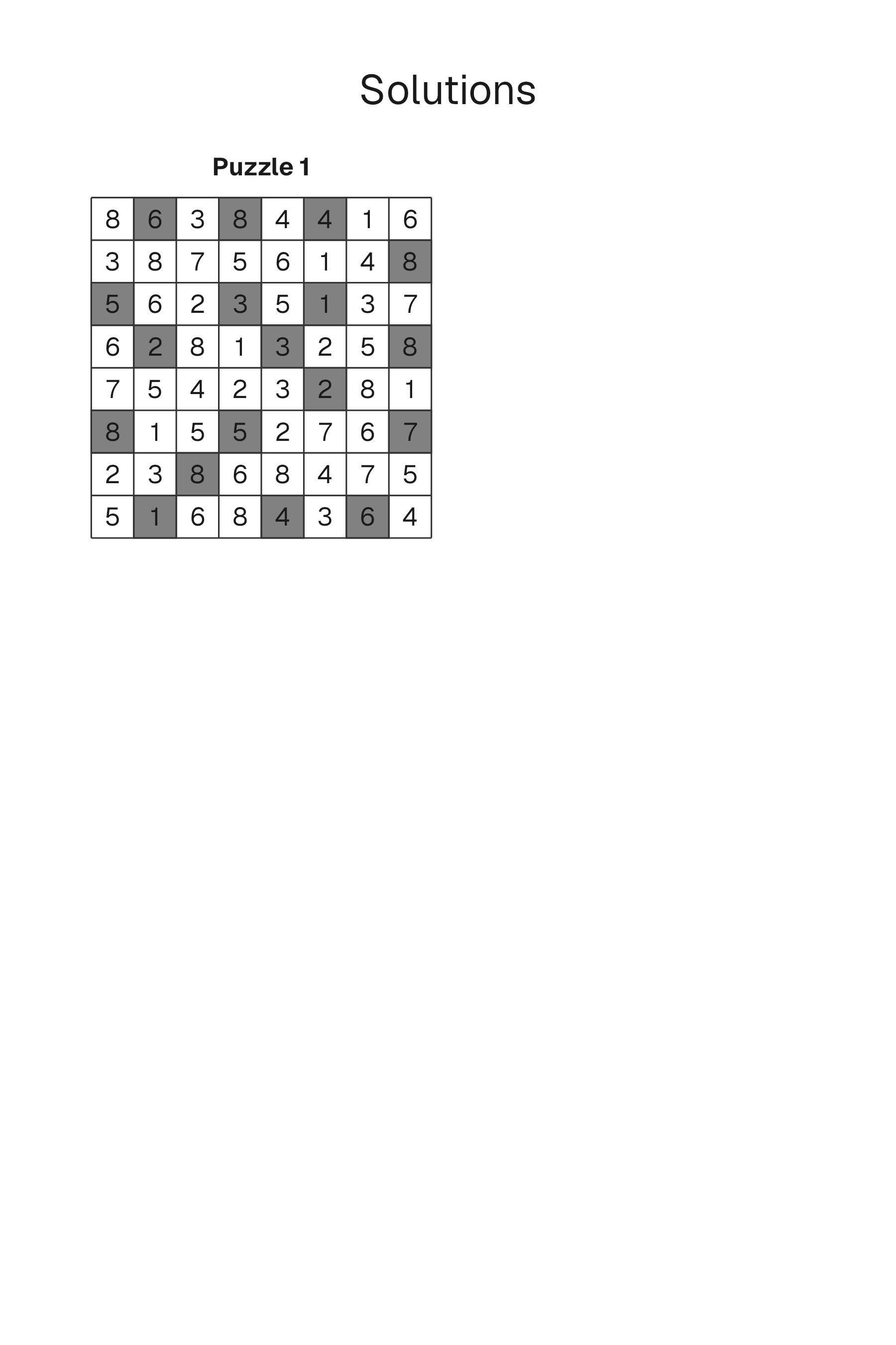 Hitori solution page