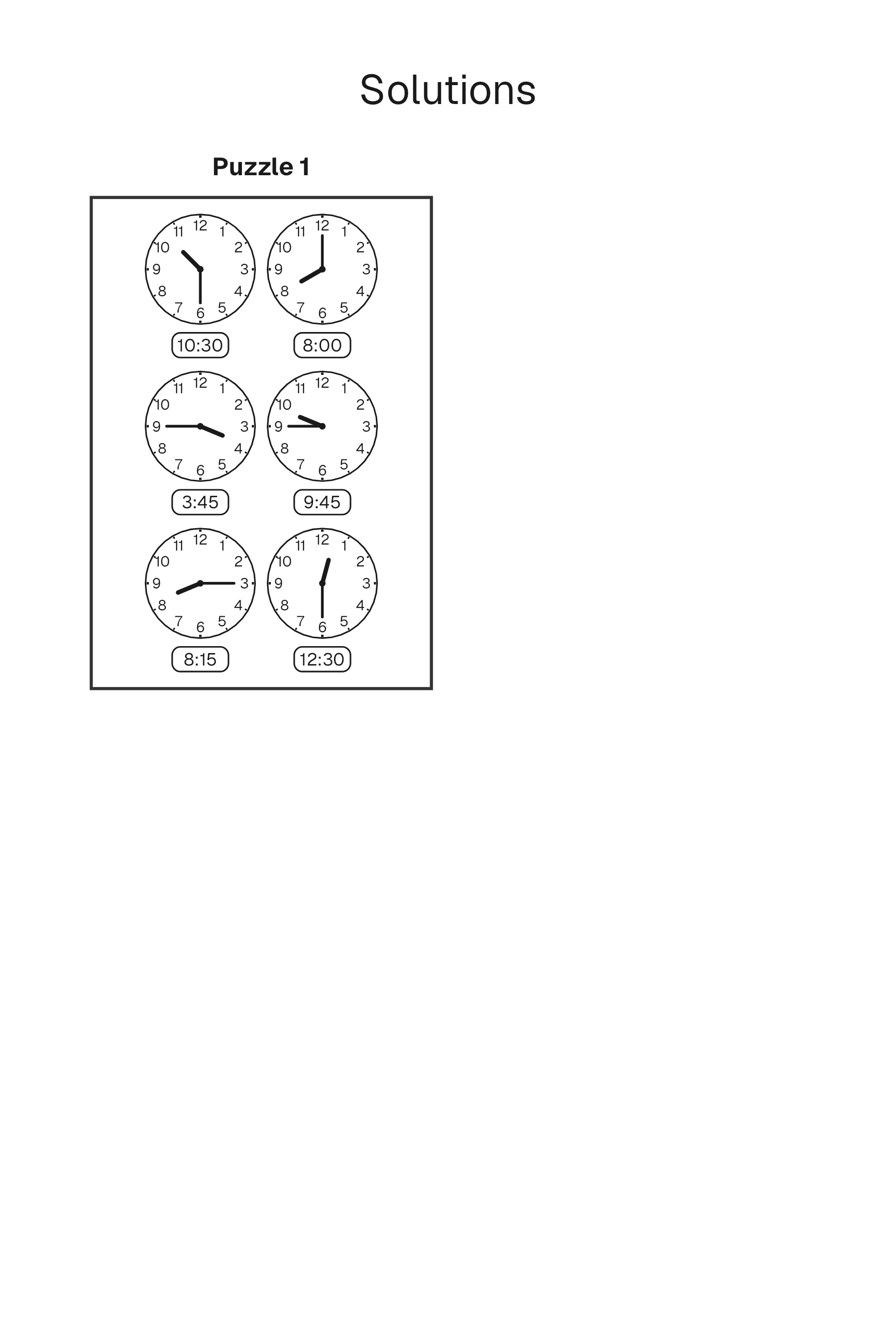 Learn the Clock solution page