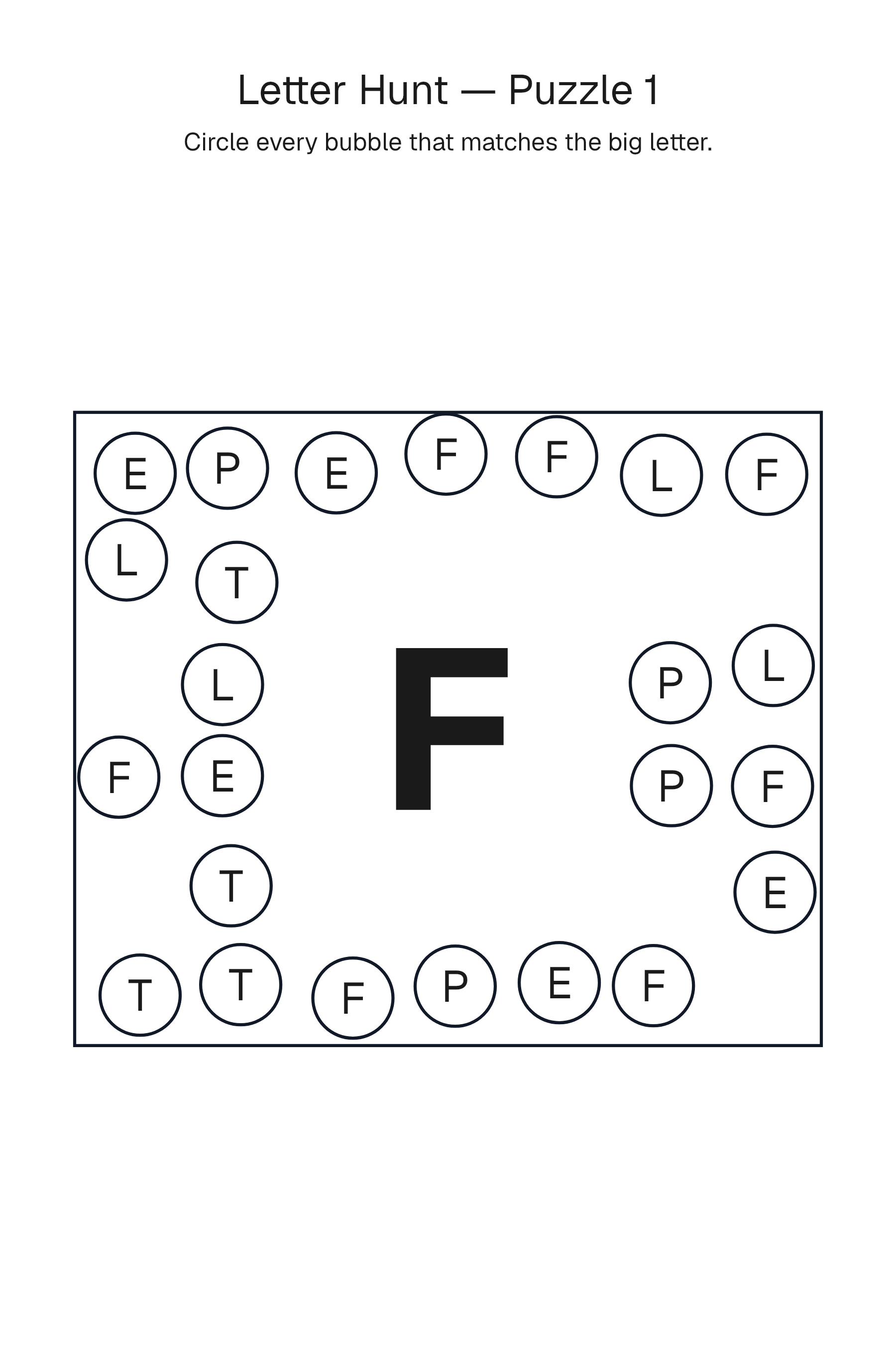 Printable Letter Hunt puzzle page