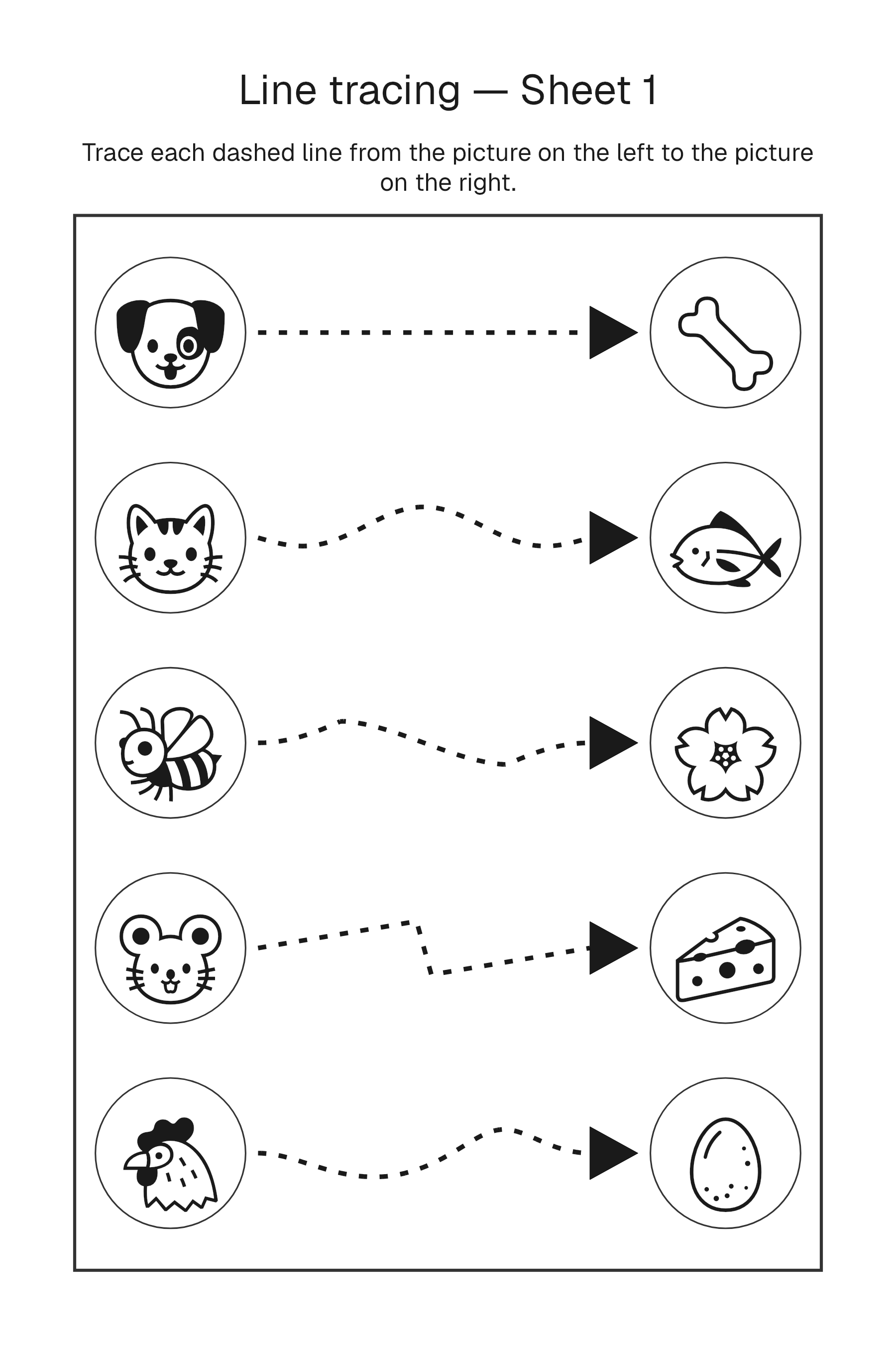 Printable Line Tracing puzzle page