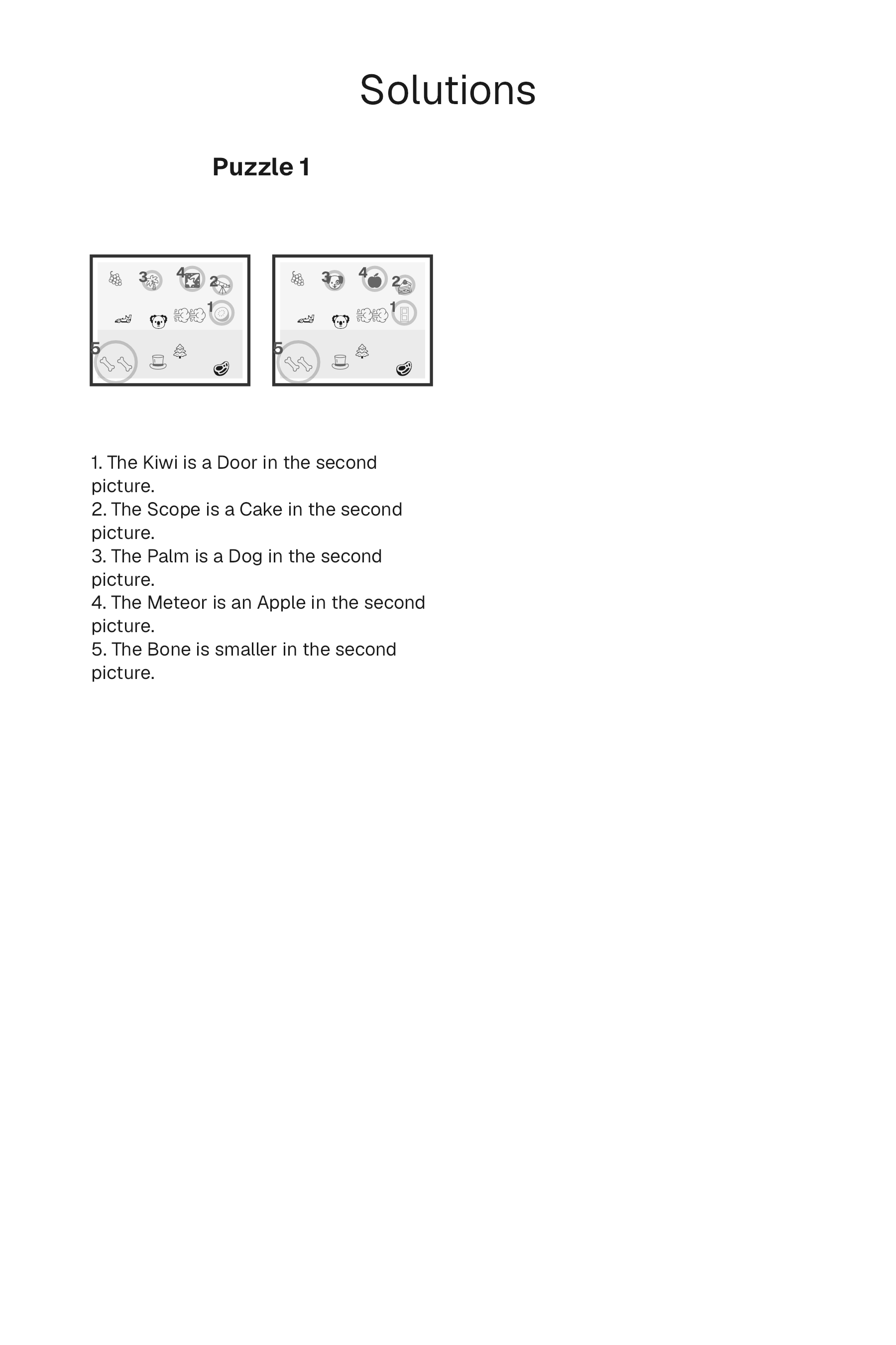Spot The Difference solution page