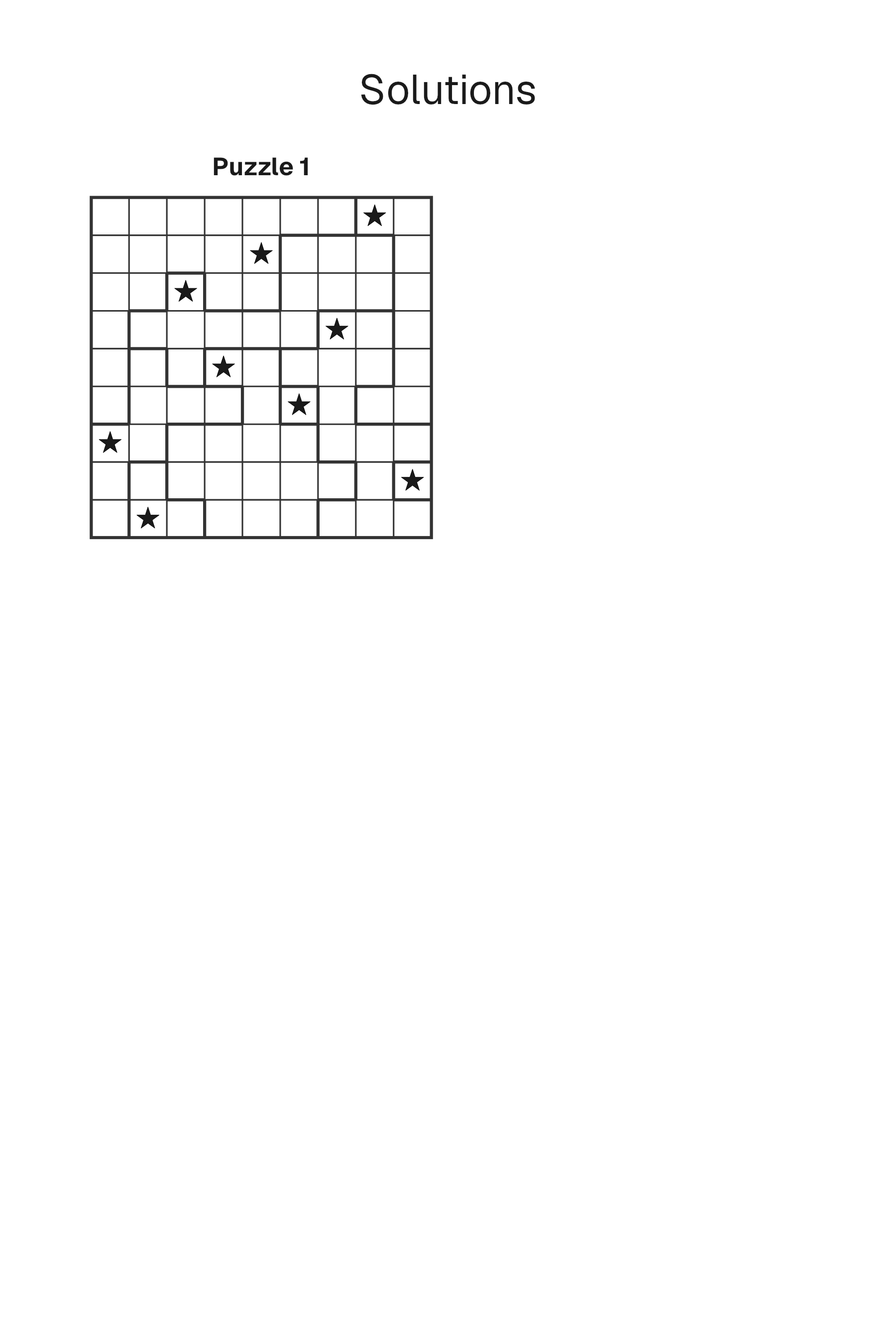 Star Battle solution page